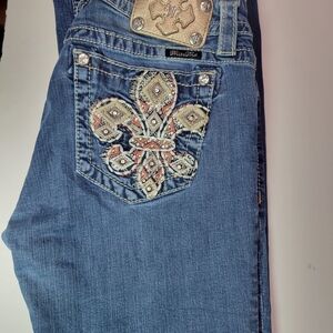 Miss Me Blue Embroidered Women's Jeans